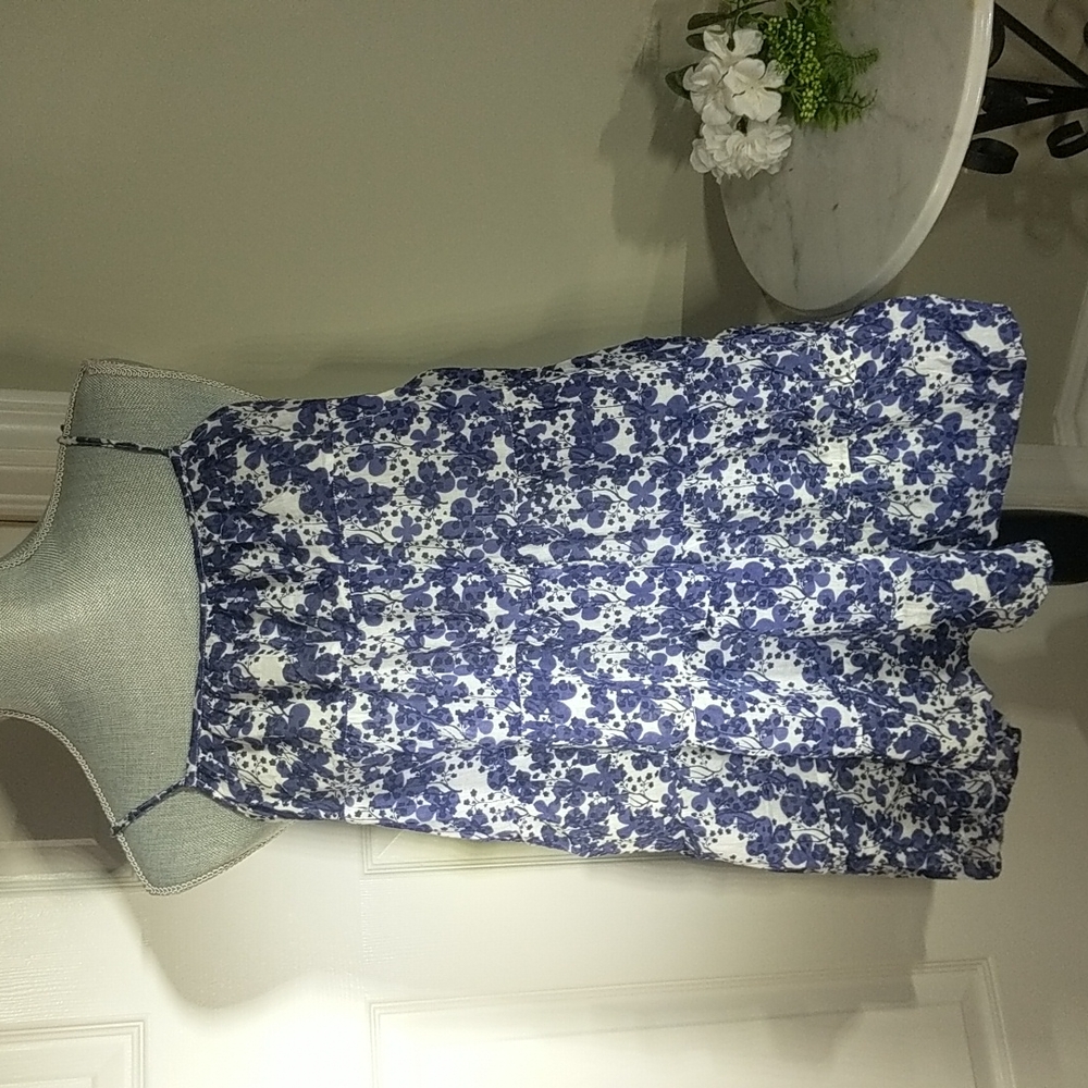 Blue and White Floral Shirt